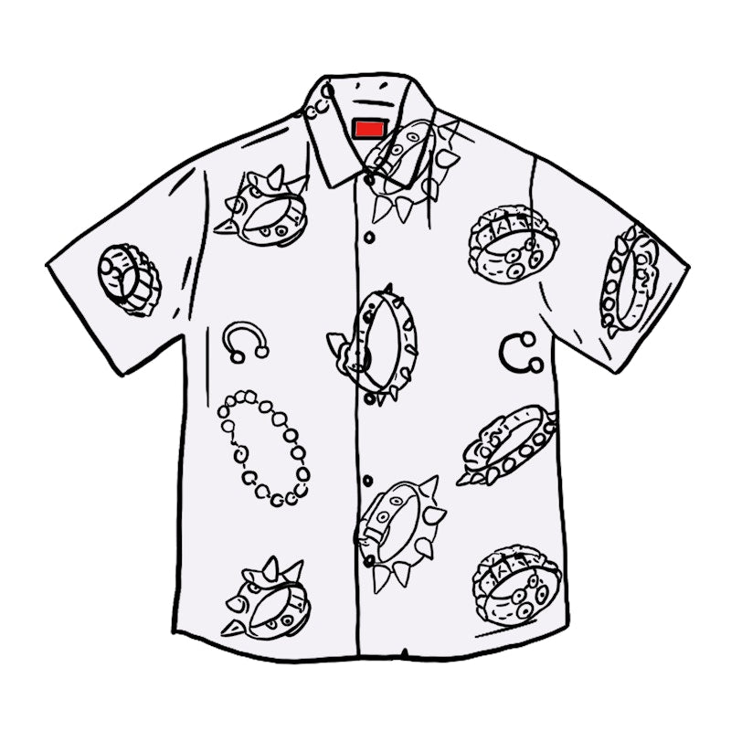 Supreme Studded Collars Rayon S/S Shirt White