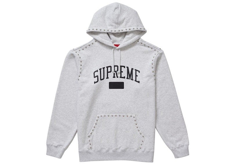Supreme Studded Hooded Sweatshirt (FW18) Ash Grey