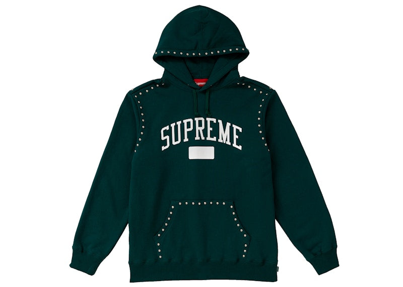 Supreme Studded Hooded Sweatshirt (FW18) Dark Green