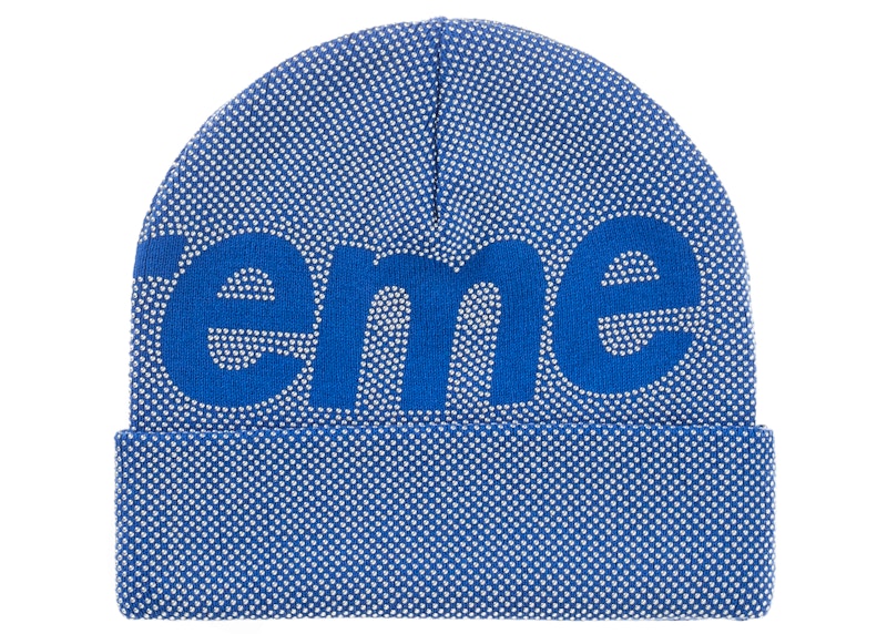 Supreme Studded Knockout Big Logo Beanie Blue