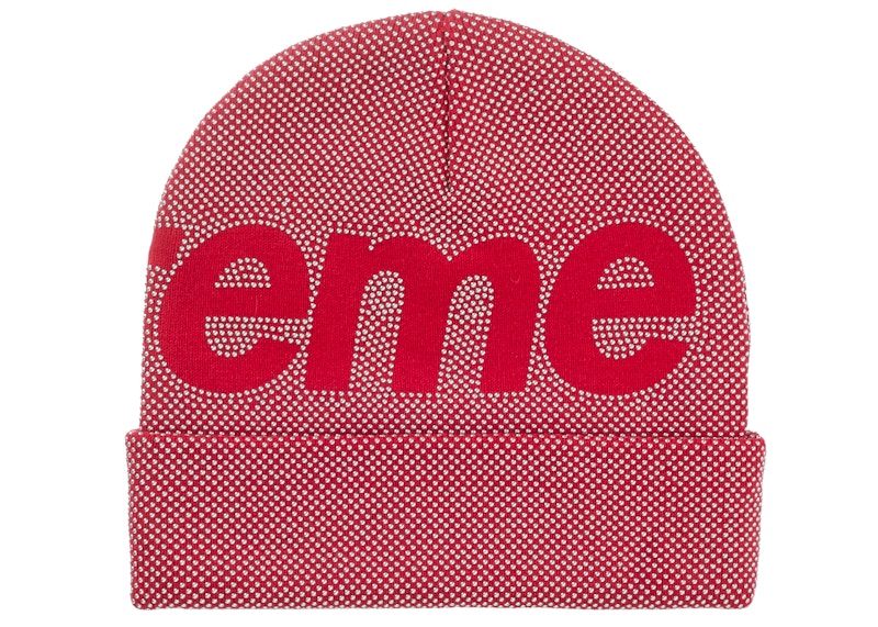 Supreme Studded Knockout Big Logo Beanie Red