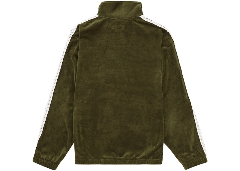 Supreme Studded Velour Track Jacket Olive