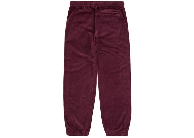 Supreme Studded Velour Track Pant Burgundy