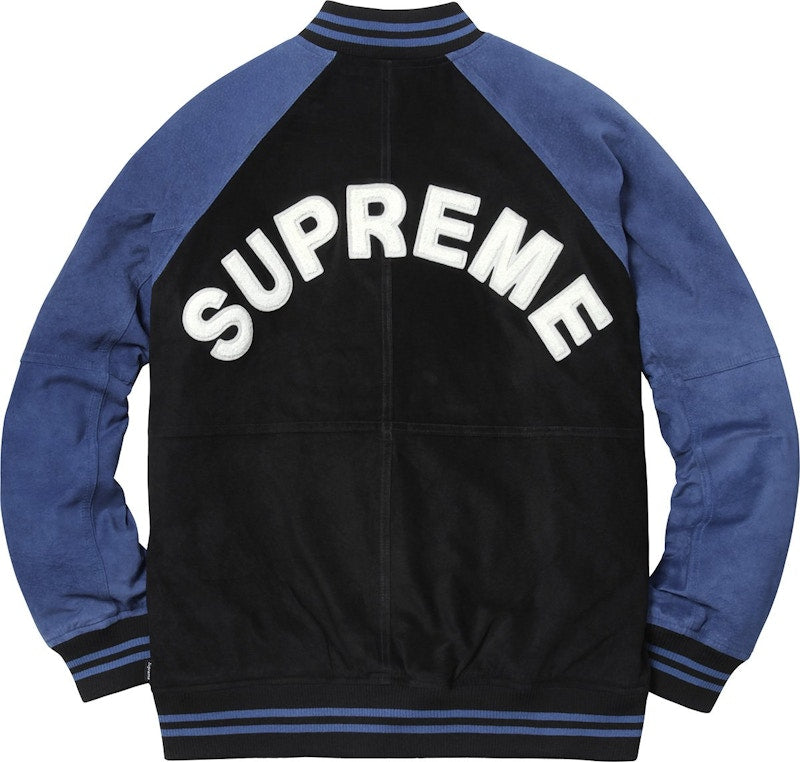 Supreme Suede Varsity Jacket Blue