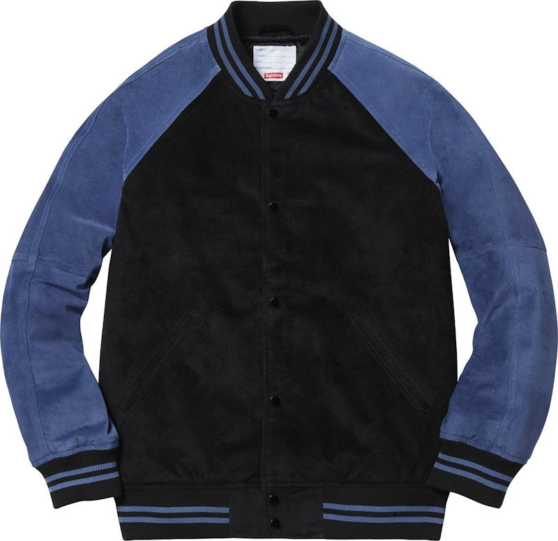 Supreme Suede Varsity Jacket Blue