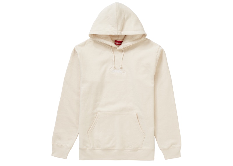 Supreme Tag Logo Hooded Sweatshirt Natural