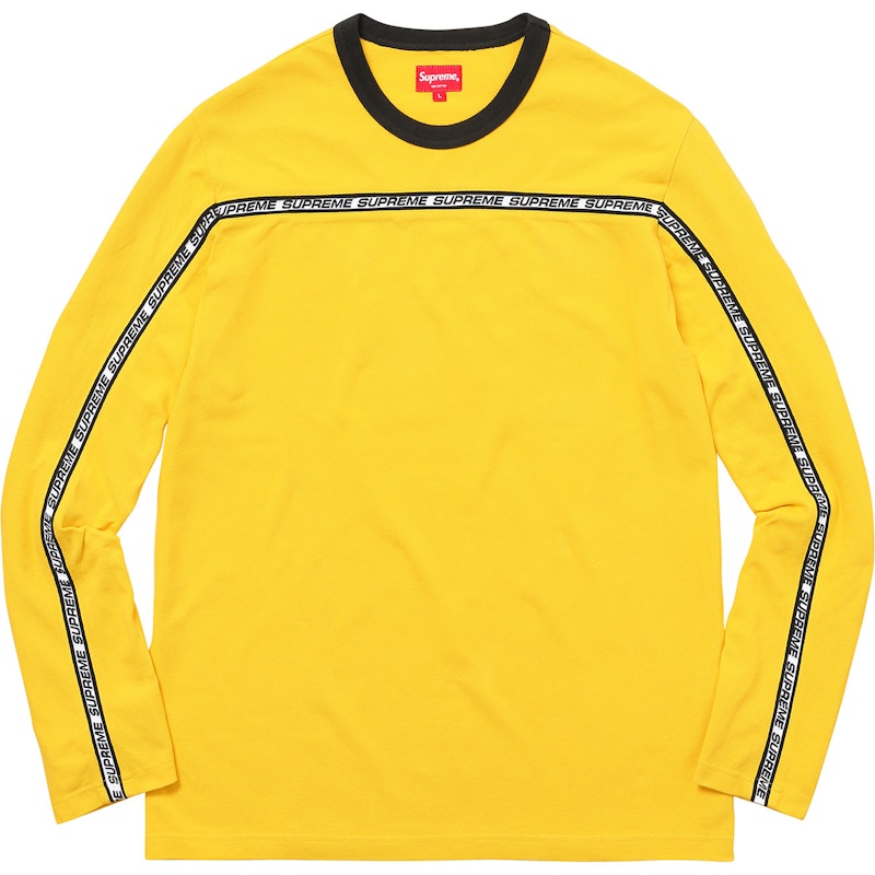 Supreme Tape Stripe L/S Pique Top Yellow