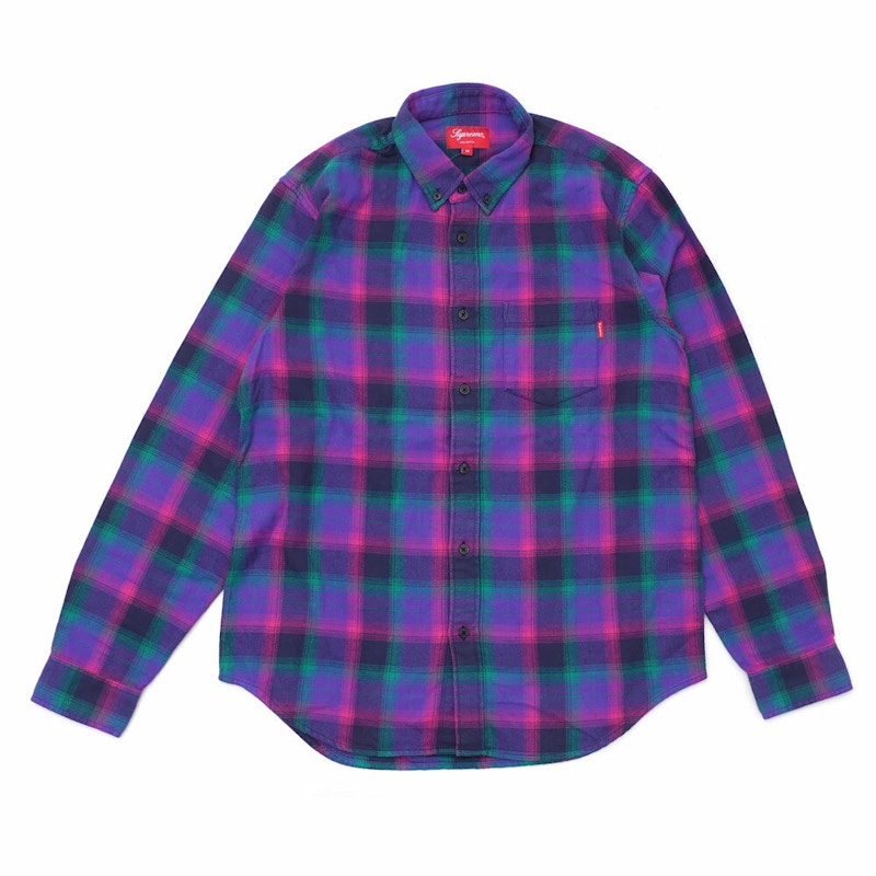 Supreme Tartan Flannel Shirt Purple