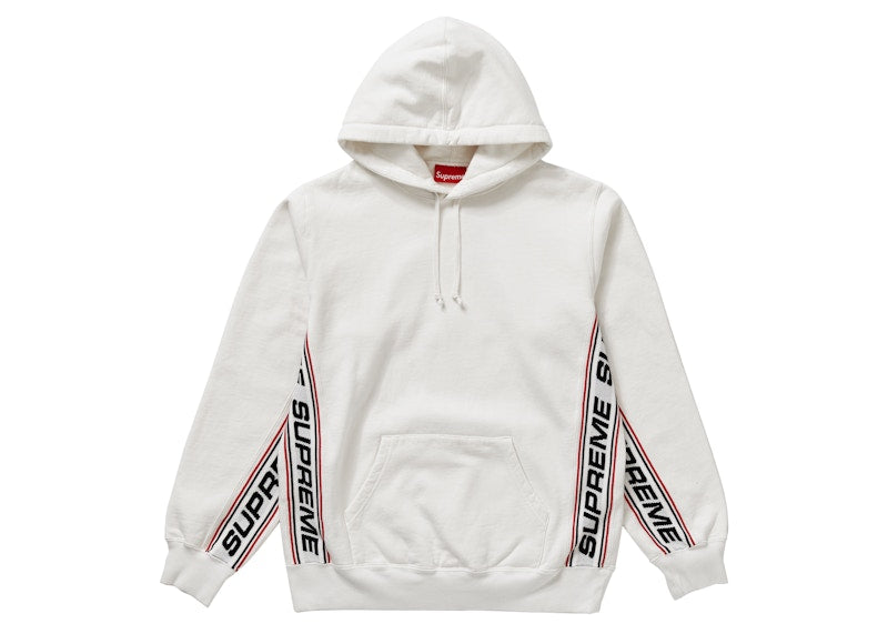 Supreme Text Rib Hooded Sweatshirt White