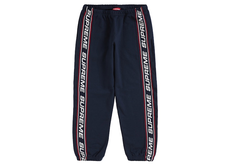 Supreme Text Rib Sweatpant Navy