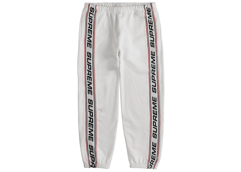 Supreme Text Rib Sweatpant White