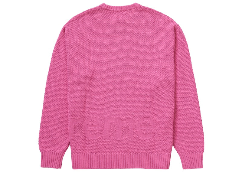 Supreme Textured Small Box Sweater Pink