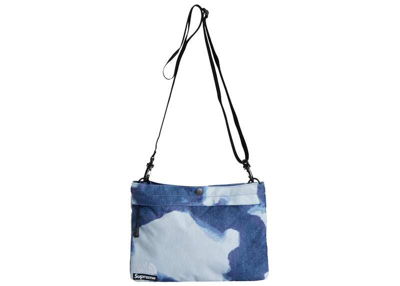 Supreme The North Face Bleached Denim Print Shoulder Bag Indigo