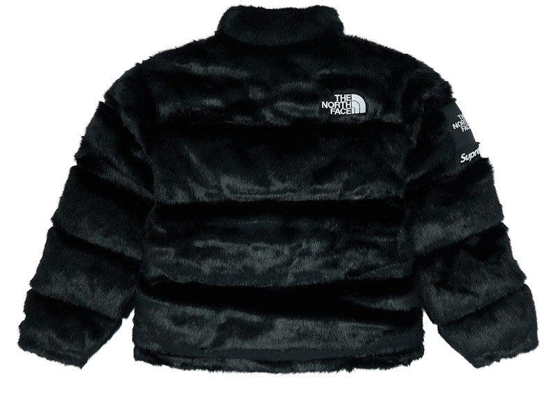 Supreme The North Face Faux Fur Nuptse Jacket Black