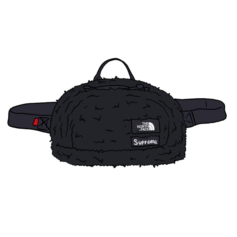 Supreme The North Face Faux Fur Waist Bag Black