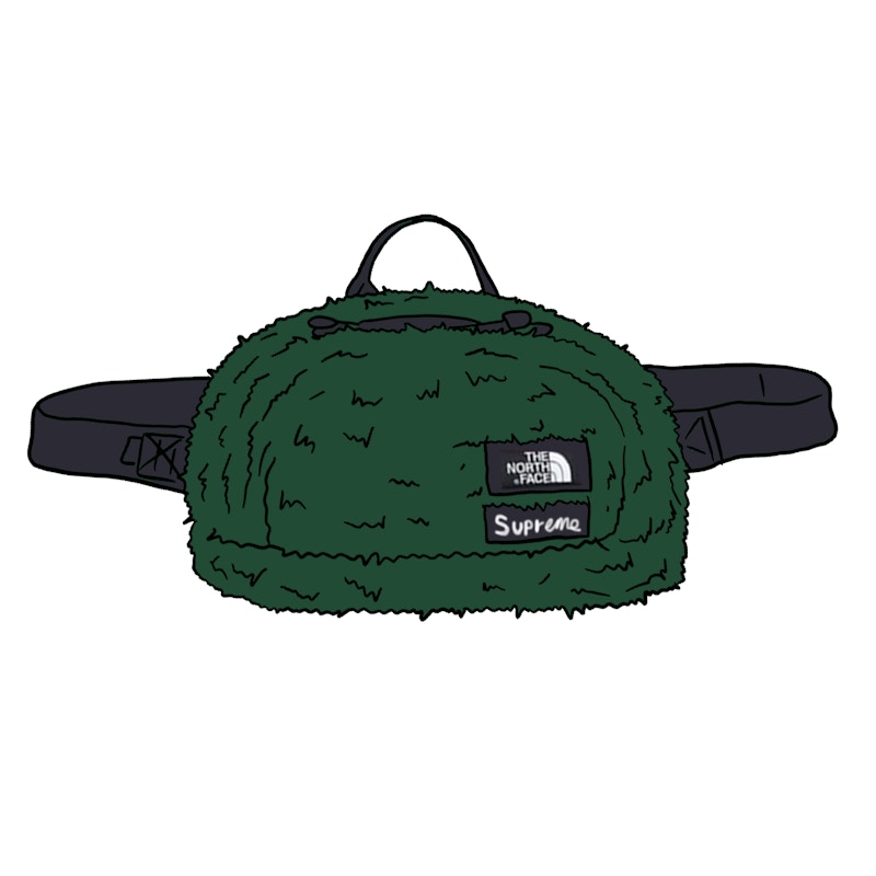 Supreme The North Face Faux Fur Waist Bag Green