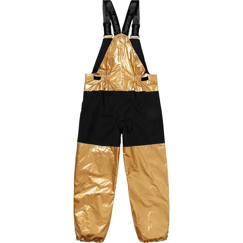 Supreme The North Face Metallic Mountain Bib Pants Gold