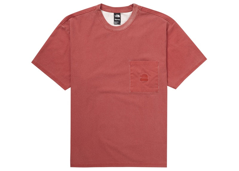 Supreme The North Face Pigment Printed Pocket Tee Red