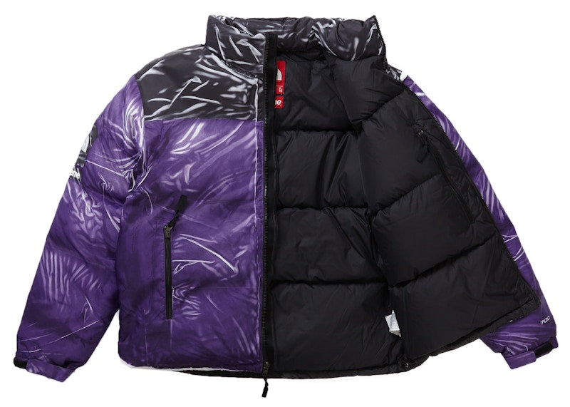 Supreme The North Face Printed Nuptse Trompe L'oeil Jacket Purple