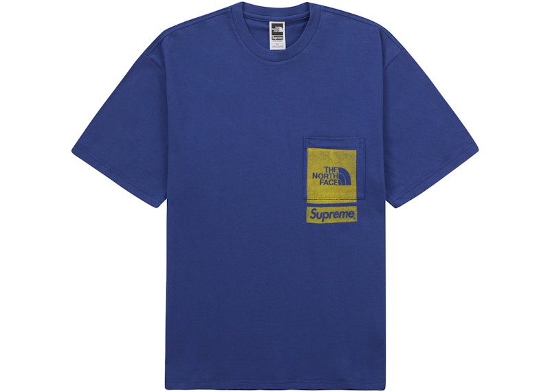 Supreme The North Face Printed Pocket Tee Navy