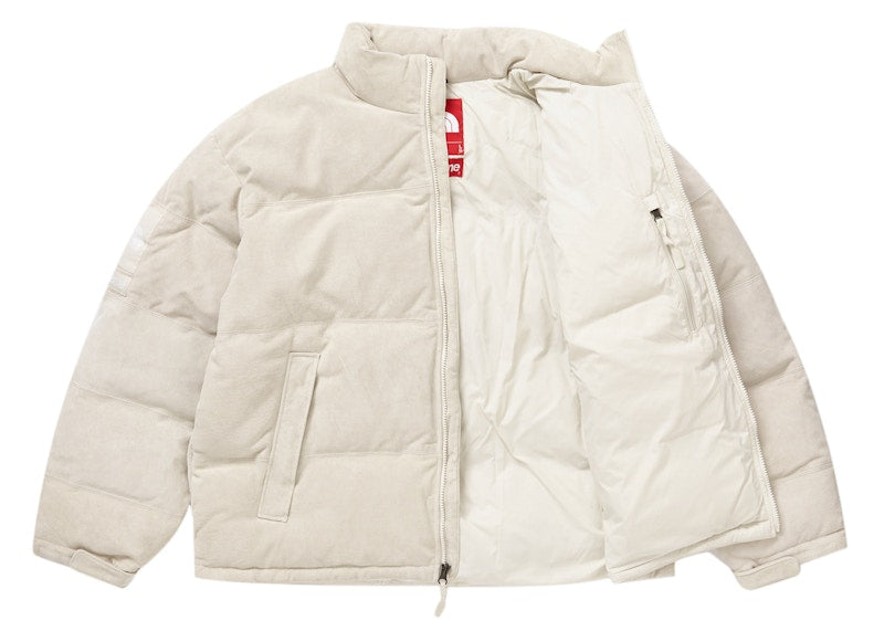 Supreme The North Face Suede Nuptse Jacket Stone