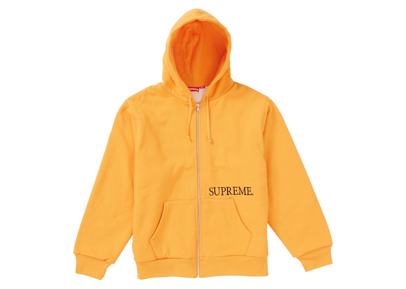 Supreme Thermal Zip Up Hooded Sweatshirt Tangerine
