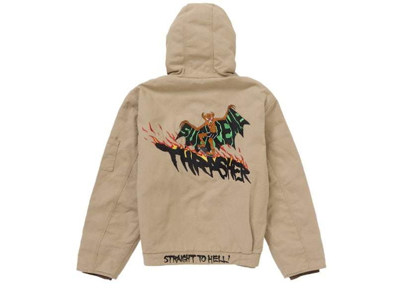 Supreme Thrasher Hooded Work Jacket Tan