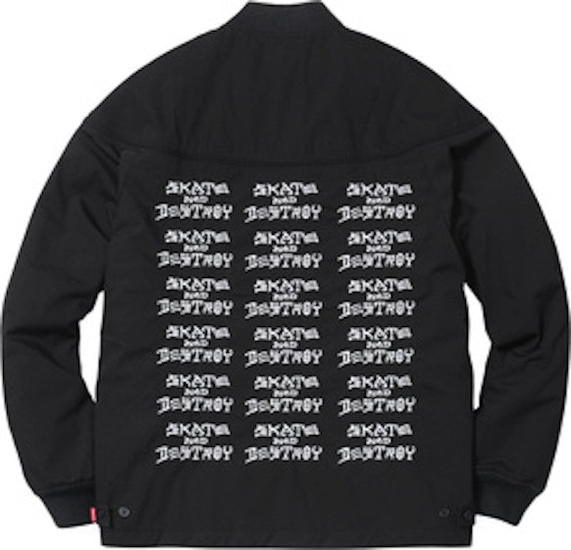 Supreme Thrasher Poplin Crew Jacket Black