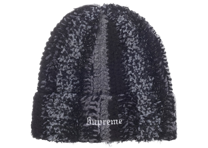 Supreme Tinsel Stripe Beanie Black