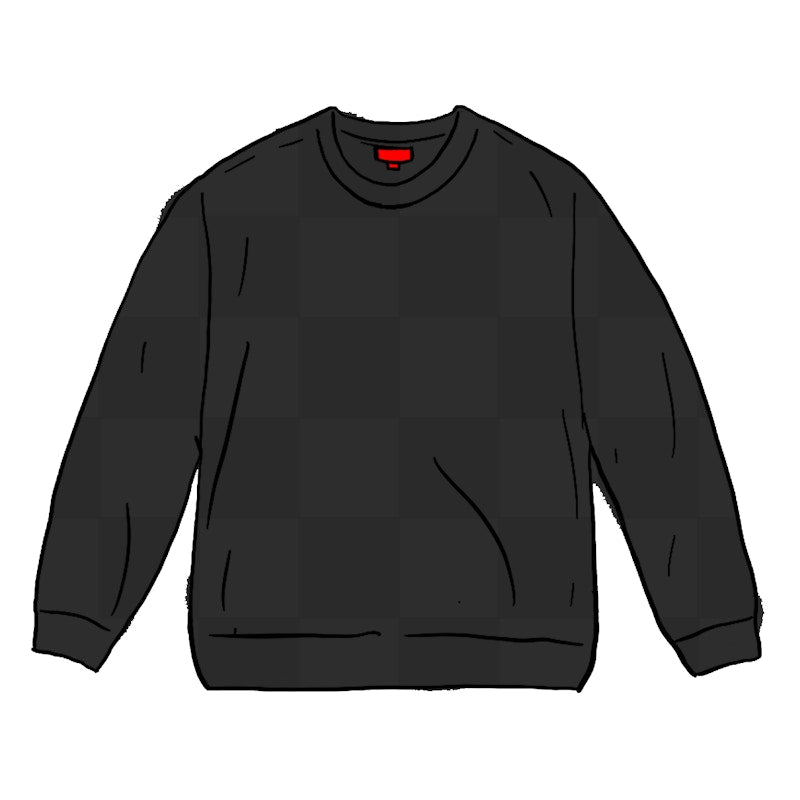 Supreme Tonal Checkerboard Small Box Sweater Black