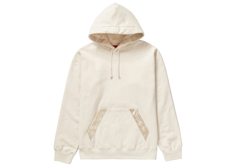 Supreme Tonal Webbing Hooded Sweatshirt Natural