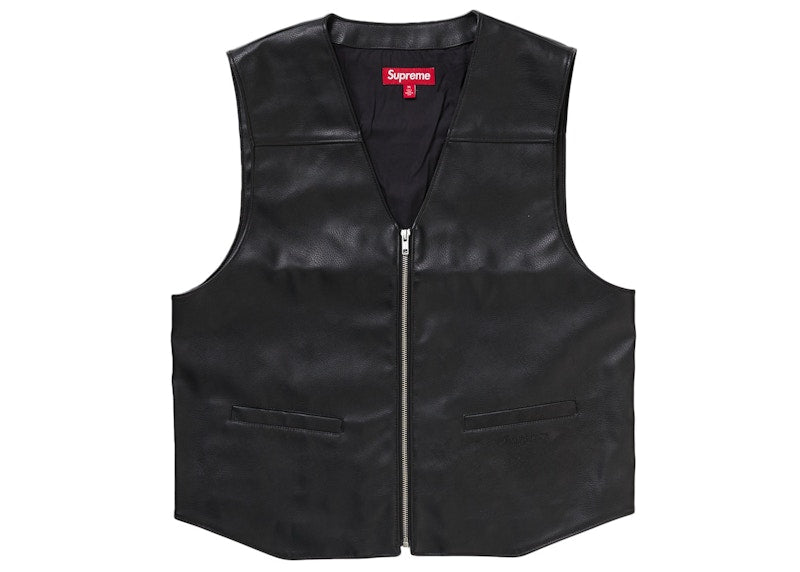 Supreme Toy Machine Faux Leather Vest Black