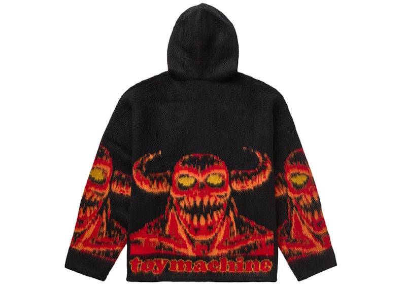 Supreme Toy Machine Zip Up Hooded Sweater Black