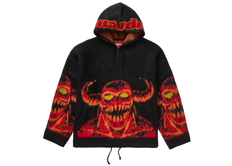 Supreme Toy Machine Zip Up Hooded Sweater Black