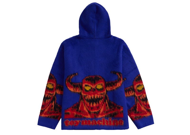 Supreme Toy Machine Zip Up Hooded Sweater Blue