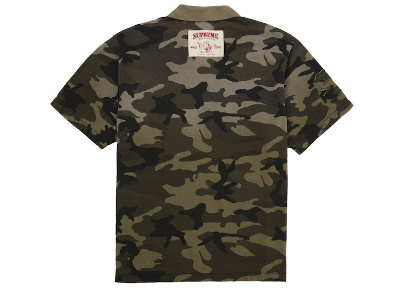 Supreme True Religion Applique Polo Olive Camo