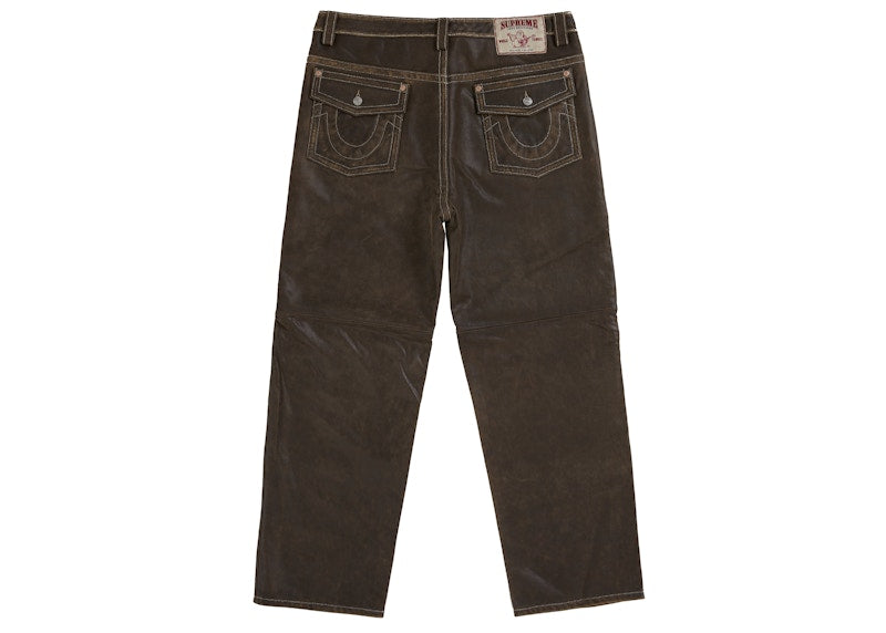 Supreme True Religion Loose Fit Leather Pant Brown