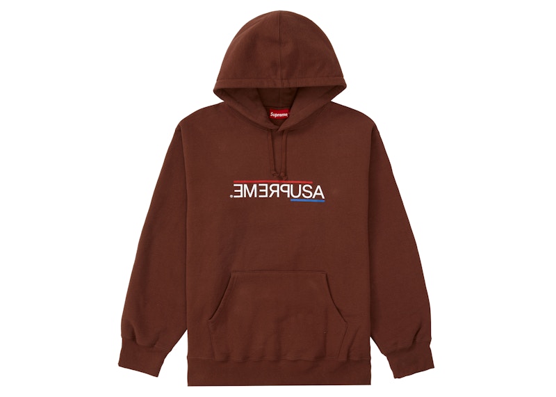 Supreme USA Hooded Sweatshirt Dark Brown