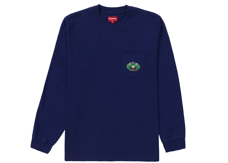 Supreme Vampire Boy L/S Pocket Tee Washed Navy