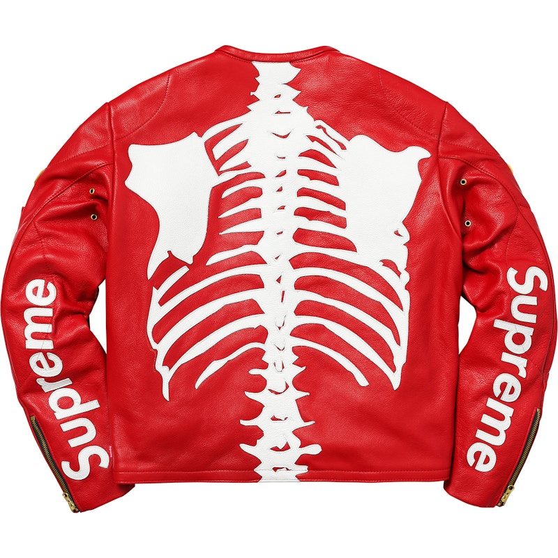 Supreme Vanson Leather Bones Jacket Red