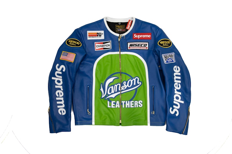 Supreme Vanson Leather Star Jacket Royal