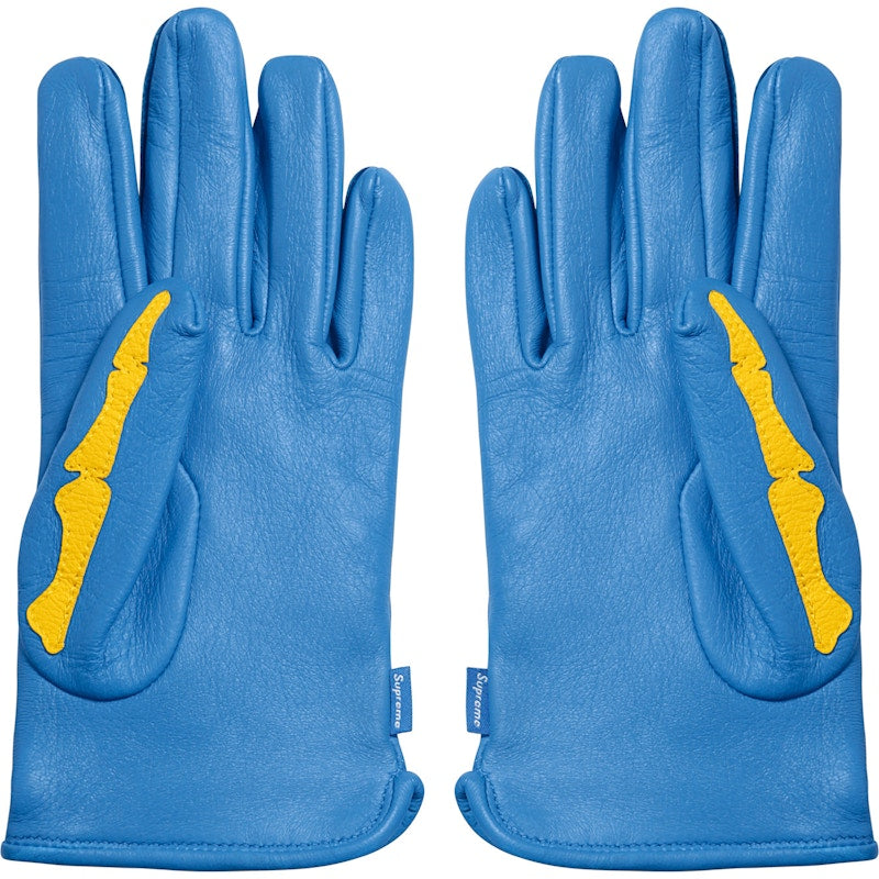 Supreme Vanson Leather X-Ray Gloves Blue