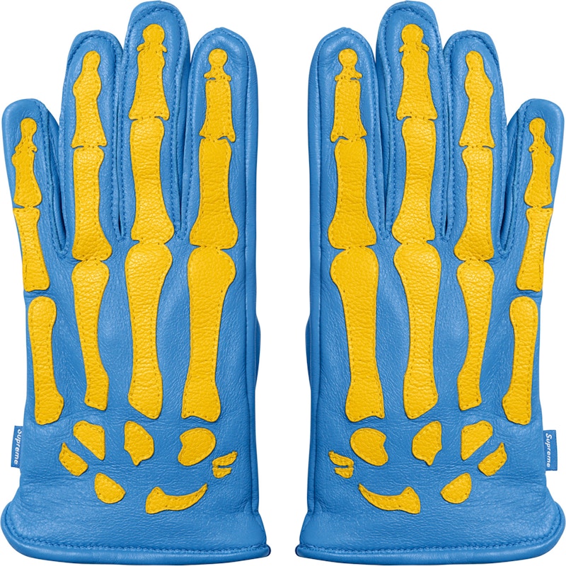 Supreme Vanson Leather X-Ray Gloves Blue
