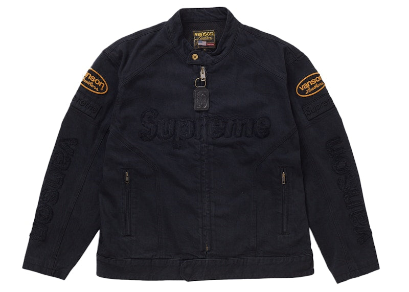 Supreme Vanson Leathers Cordura Denim Jacket Black
