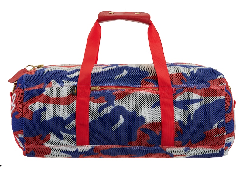 Supreme Vanson Leathers Cordura Mesh Duffle Bag Red Camo
