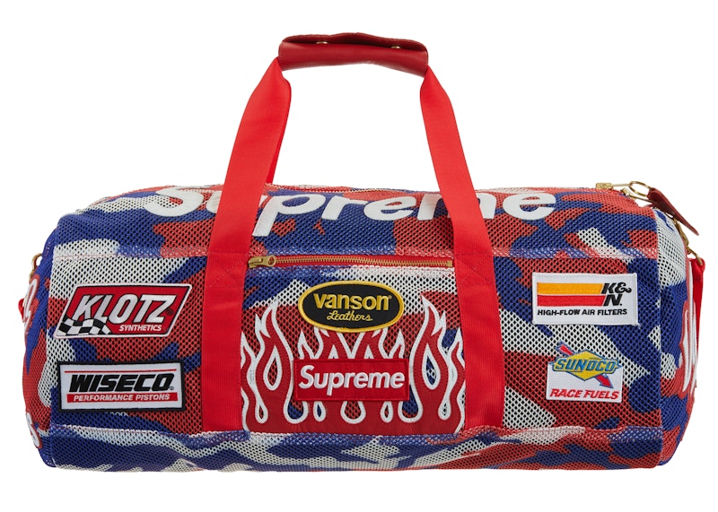 Supreme Vanson Leathers Cordura Mesh Duffle Bag Red Camo