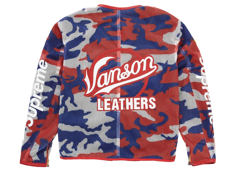Supreme Vanson Leathers Cordura Mesh Jacket Red Camo