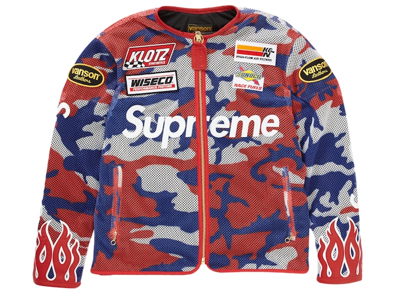 Supreme Vanson Leathers Cordura Mesh Jacket Red Camo