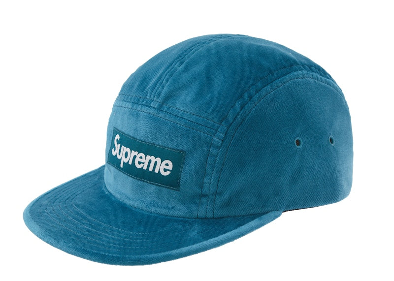 Supreme Velvet Camp Cap Cyan