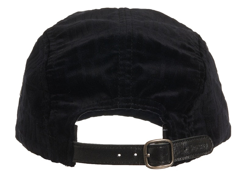 Supreme Velvet Pattern Camp Cap Black